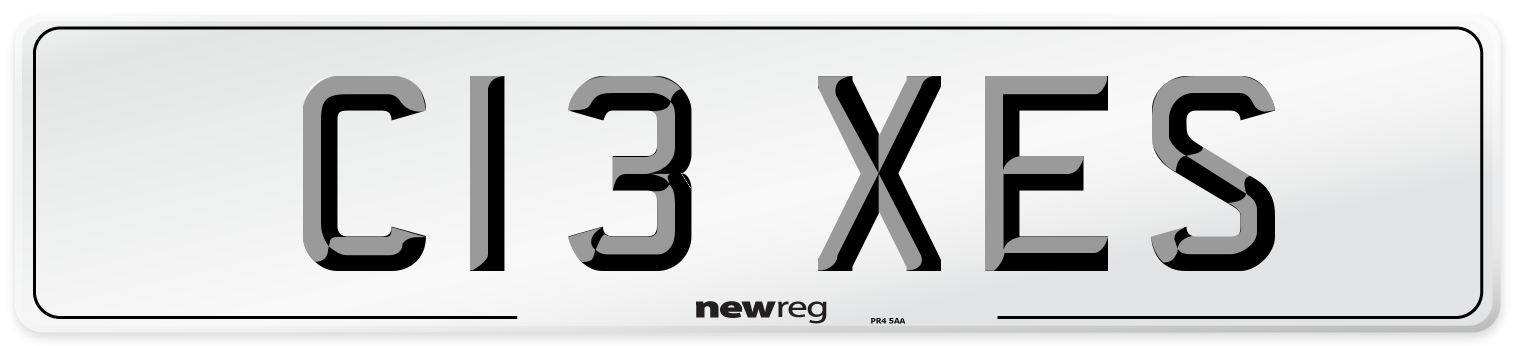 C13 XES Number Plate from New Reg